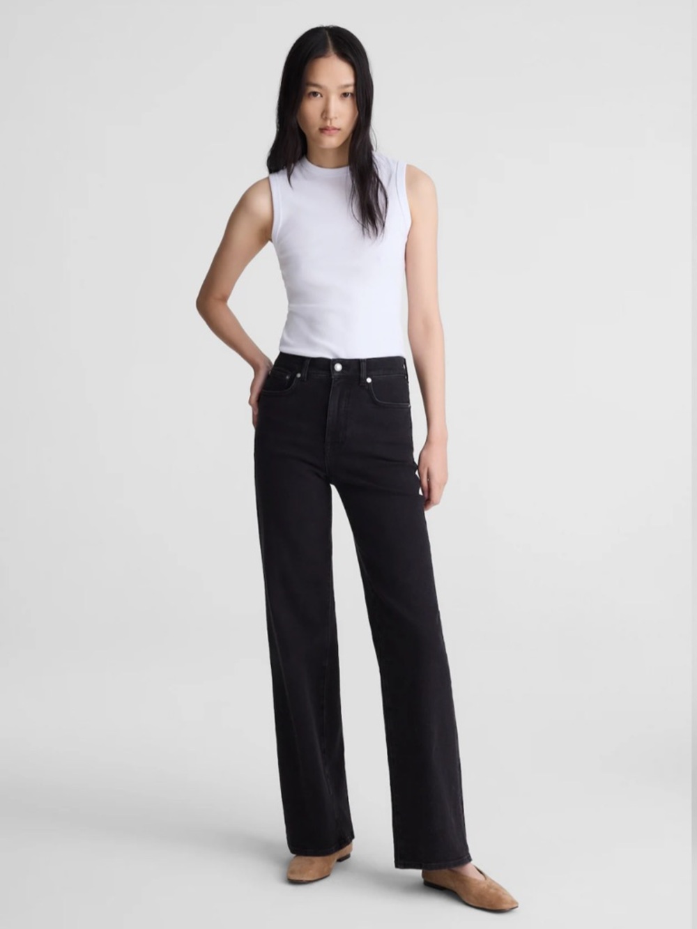 Madewell High Rise Wide Leg Jeans Black Size 29 - Picture 4 of 13